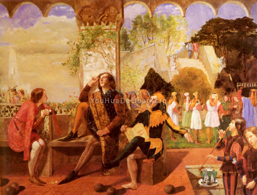 Deverell Walter Howell Twelfth Night Act II Scene IV - 沃尔特·豪厄尔·德弗雷尔